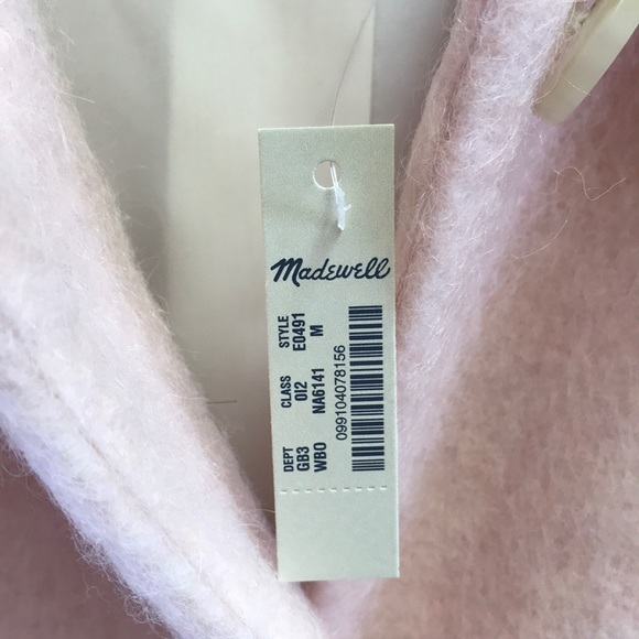 NWT Madewell textured cocoon coat pink - Picture 4 of 7